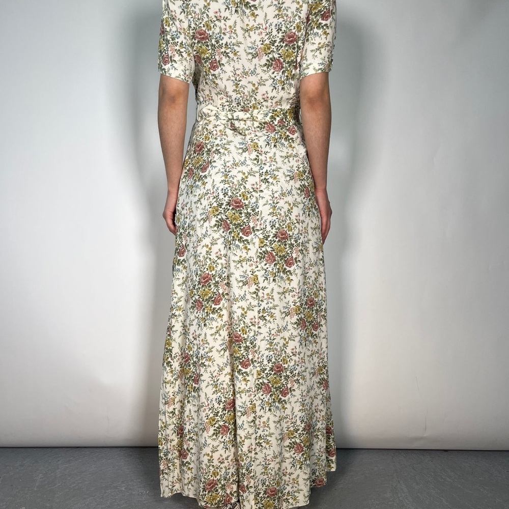 Zara Floral Cream Maxi Shirt Dress - Picture 3 of 3